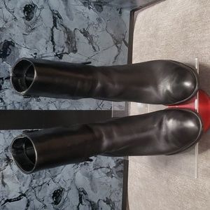 Tahari midcalf leather boots blackp